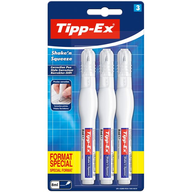 Tipp-ex – Korrekturstift, schütteln und drücken, 8 ml | 10 Stück