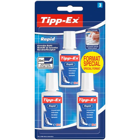 Tipp-Ex – Korrekturflüssigkeit 20 ml, Blister mit 3 Stück
