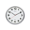 MAUL - Wanduhr Step Quartz Ø40x5cm Kunststoff silber/weiß, geräuschlos rotierend
