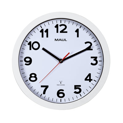 Maul - Wanduhr Step RC Ø30x5cm Kunststoff weiß/weiß
