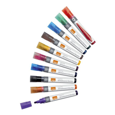 Nobo - Whiteboardmarker Flüssigtinte rund sortiert 3mm 10 Stück