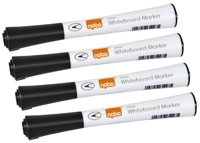 Filzstift Nobo Whiteboard Glide Fine 1mm schwarz | Holen Sie sich ein 4 Stück