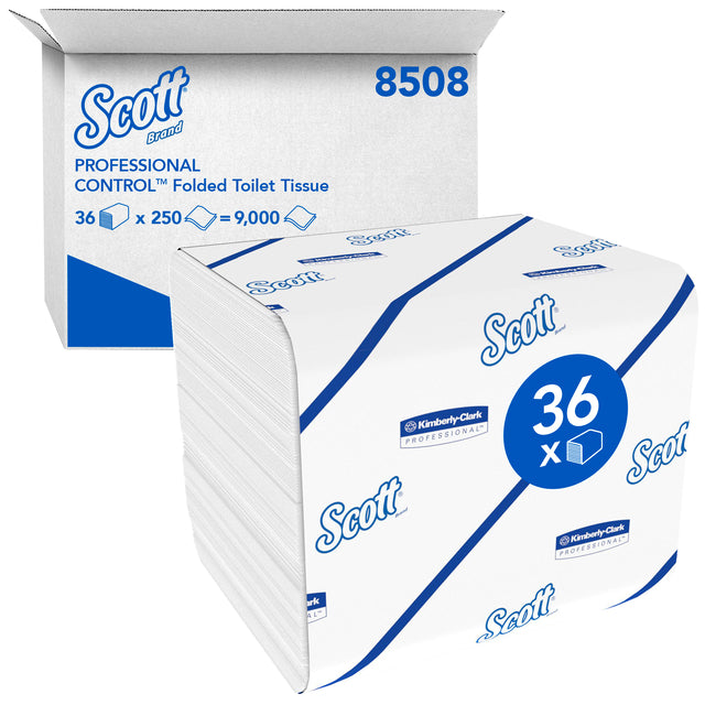 Scott - Toilettenpapierkontrolle gefaltet 2-lagig weiß