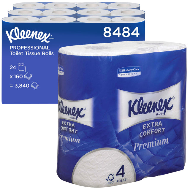 Kleenex - Toilettenpapier 4-lagig 160 Blatt weiß