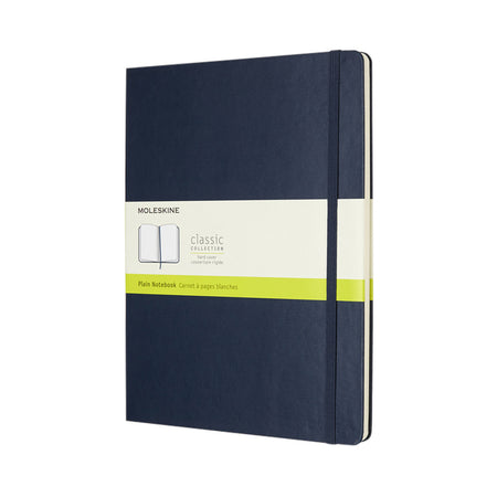 Moleskine – Notizbuch XL 190 x 250 mm, blanko, fester Einband, saphirblau