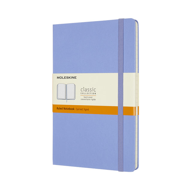 Moleskine – Notizbuch groß, 130 x 210 mm, Linie, Hardcover, Hortensienblau