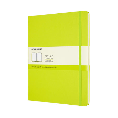 Moleskine – Notizbuch XL 190 x 250 mm, blanko, fester Einband, zitronengrün