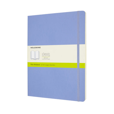 Moleskine – Notizbuch XL 190 x 250 mm, blanko, weicher Einband, Hortensienblau