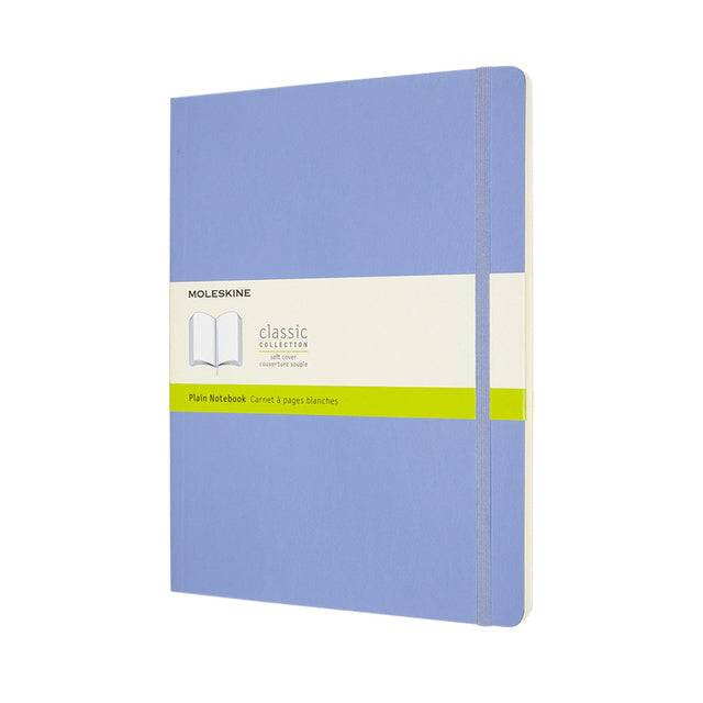 Moleskine – Notizbuch XL 190 x 250 mm, blanko, weicher Einband, Hortensienblau