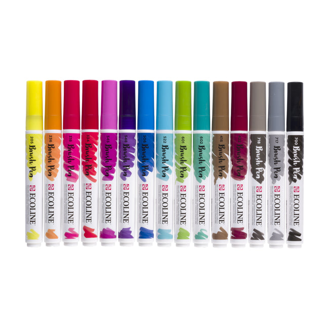 Talens - Brushpen Ecoline Set à 15 Stück sortiert | 3 Stück
