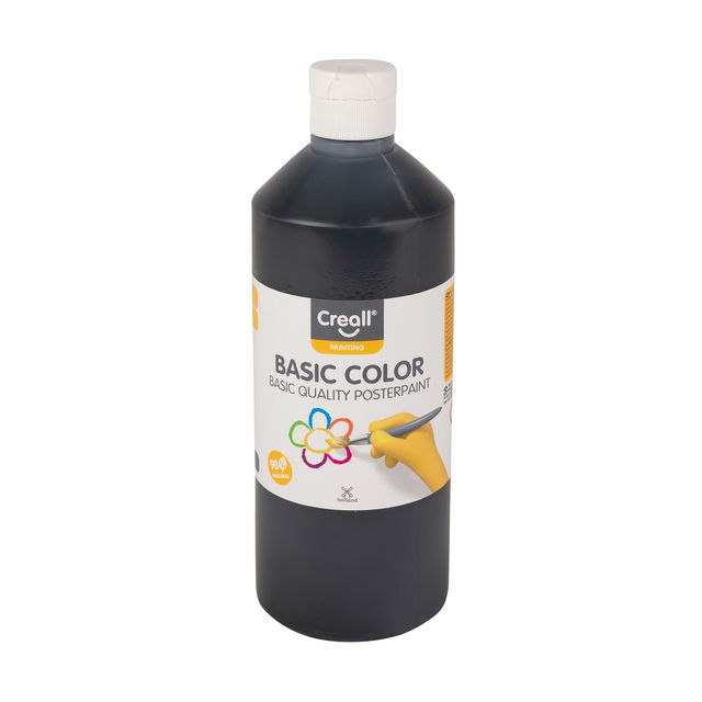 Creall - Posterfarbe Basic Schwarz 500ml | 6 Stück