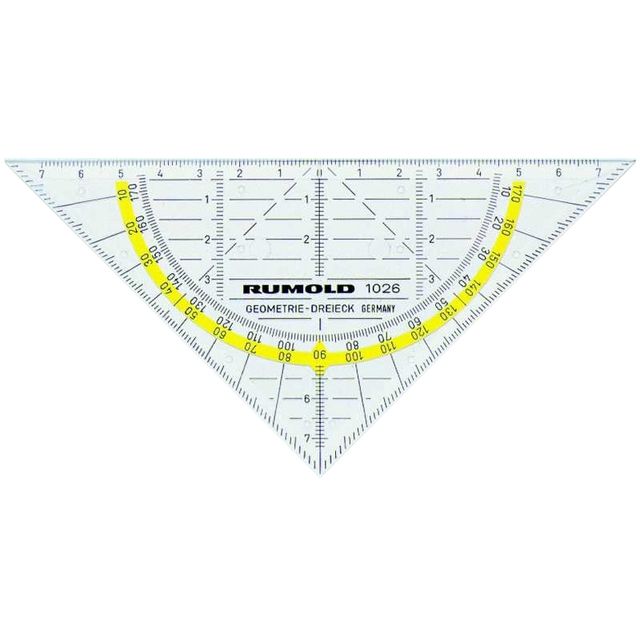 Rumold - Geodreieck 1026 160mm transparent | 10 Stück