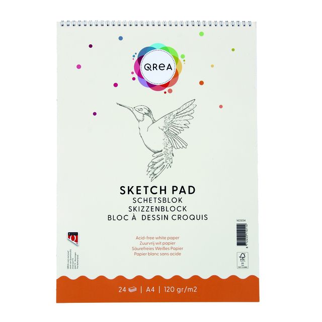 Qrea - Skizzenblock A4 24 Blatt 120gr Spirale