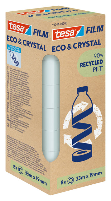 Klebeband Tesa Eco Crystal 59044 19mmx33m tr | Karton mit 8 Stück