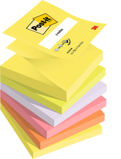 Post-it-MemoBlok 3M Z-Note R330 76x76mm Ass Color | 12 Stücke