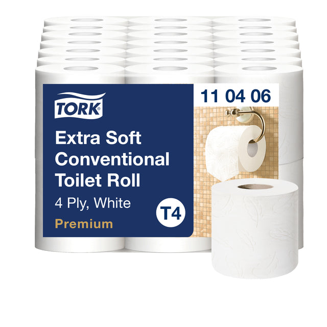 Toilettenpapier Tork T4 Premium 4-lagig weiß 110406 | Nehmen Sie eine 42er-Rolle