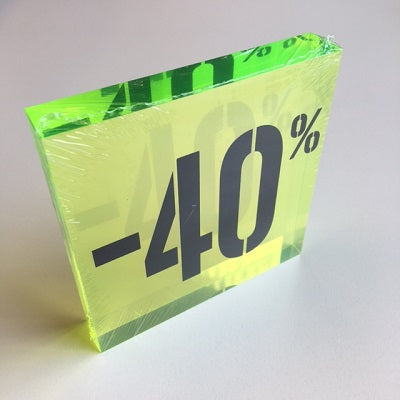 Klika - Acryl-Rabattblock -40 % fluoreszierend grün 8 Stück