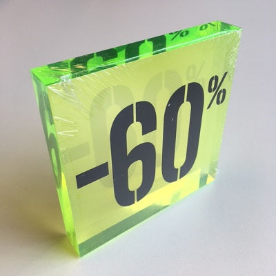 Klika - Acryl-Rabattblock -60 % fluoreszierend grün 8 Stück