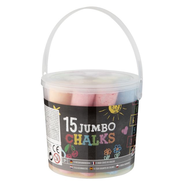 Moxy -  Stoepkrijt  emmer 15 stuks assorti | 18 stuks