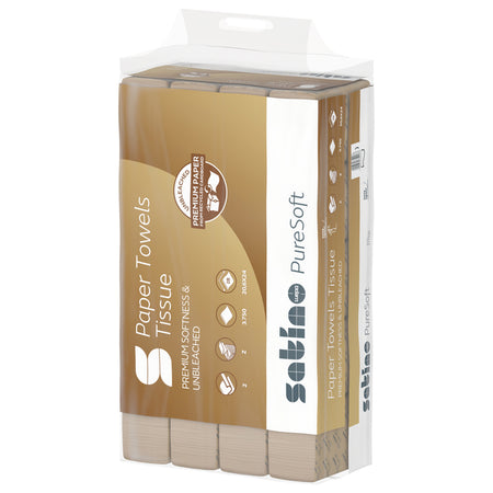 Satino von WEPA - Handtuch Satino PT2 PureSoft Z-Falz 2-lagig 206x240mm 25x150 Blatt natur 277530