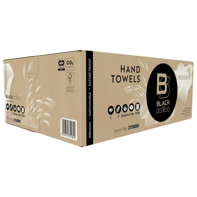 Handtuch blacksatino greengrow pt20 zvw 2l natur | Karton mit 25 Stück