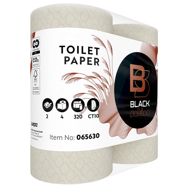 Toilettenpapier Blacksatino Greengrow CT10 2l 320Blatt | Umkarton: 12er-Pack x 4 Rollen | 12 Stück