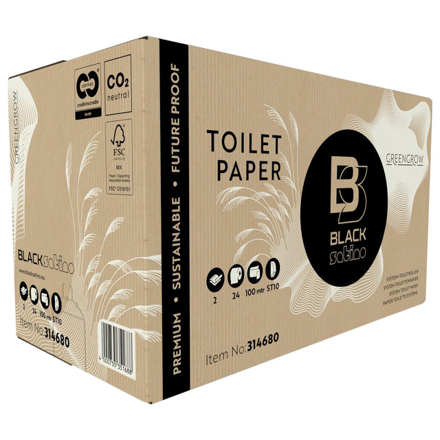Toilettenpapier blacksatino greengrow st10 2l 712Blatt | Karton mit 24 Rollen