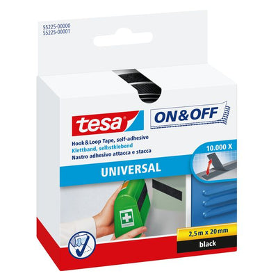 Tesa - Velcro® On Off Selbstklebend 2,5mx20mm schwarz