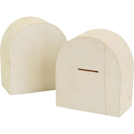 Creotime - Spardose Creativ Company Holz 10cm x 9cm | 12 Stück