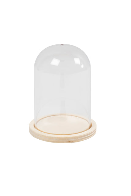 Glasglocke creativ company mit Holzsockel 9,5cm x 6cm | Beutel mit 1 Stück