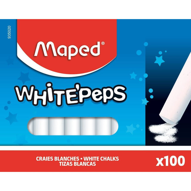 Maped - Tafelkreide White'Peps Box mit 100 Stück weiß