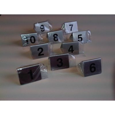 Klika -  Bordje / tafelnummer set 1 tot 10 rvs