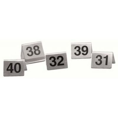 Klika -  Bordje / tafelnummer set 31 tot 40 rvs