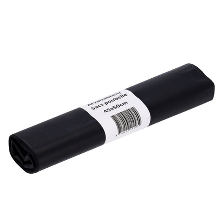 Cleaninq - Abfallbeutel 45x50cm LDPE recycelt T25 15L schwarz Rolle mit 20 Stück