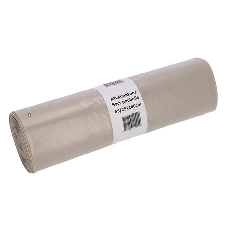 Cleaninq - Abfallbeutel 65/25x140cm LDPE recycelt T70 240L transparente Rolle mit 10 Stück