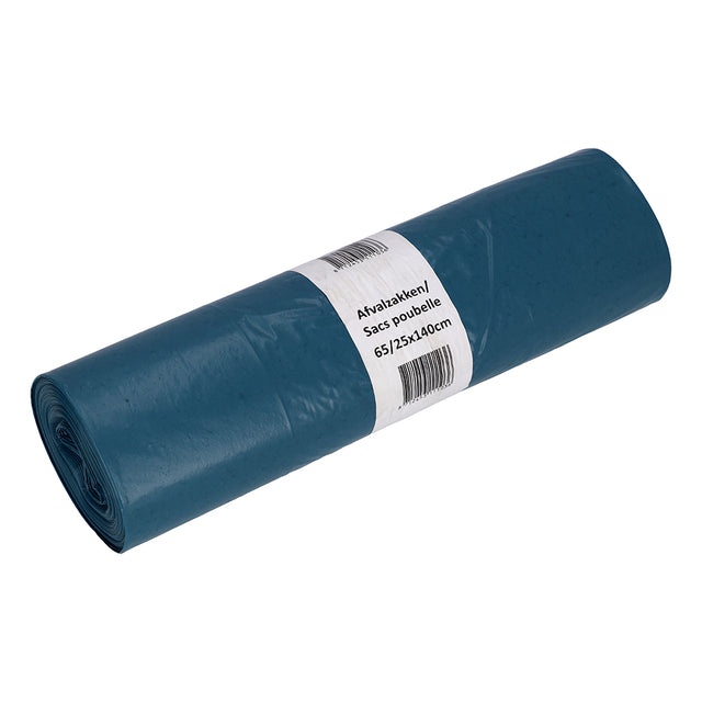 Cleaninq - Abfallbeutel 65/25x140cm LDPE recycelt T70 240L blau Rolle mit 10 Stück