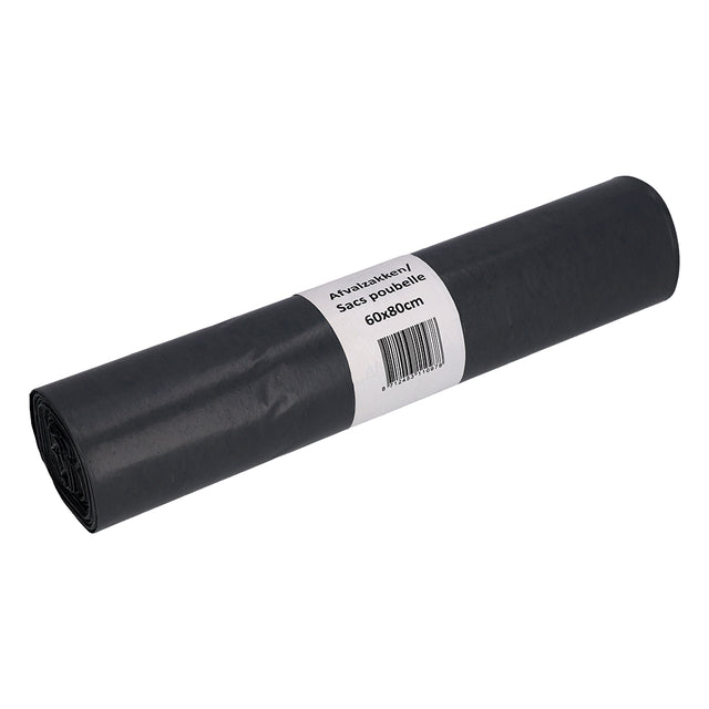 Cleaninq - Abfallbeutel 60x80cm LDPE recycelt T50 60L grau Rolle mit 20 Stück