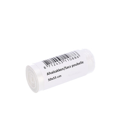 Cleaninq - Abfallbeutel 50x55cm HDPE T15 25L transparente Rolle mit 50 Stück