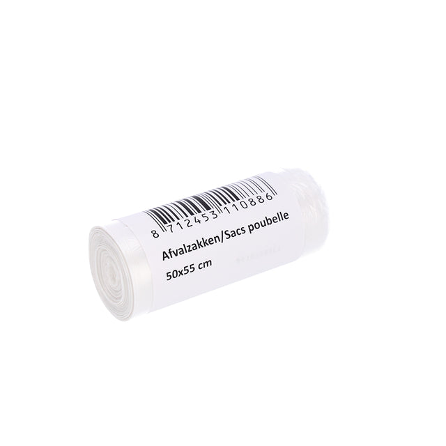 Cleaninq - Abfallbeutel 50x55cm HDPE T15 25L transparente Rolle mit 50 Stück