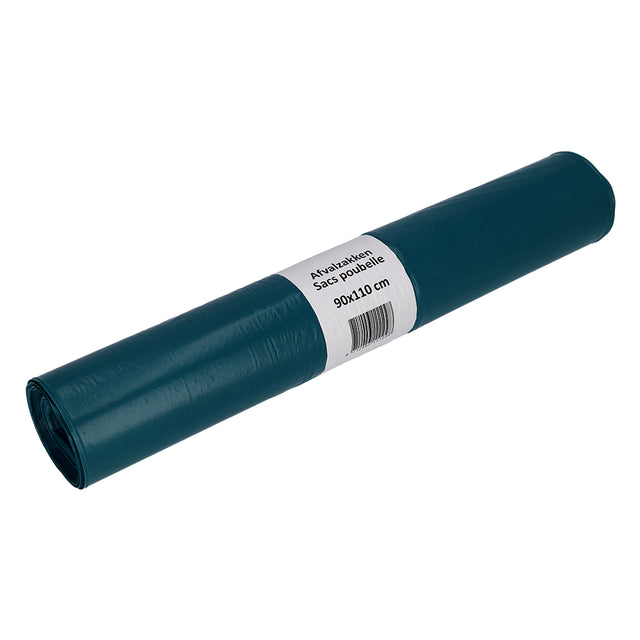Cleaninq - Abfallbeutel 90x110cm LDPE recycelt T60 160L blau Rolle mit 20 Stück