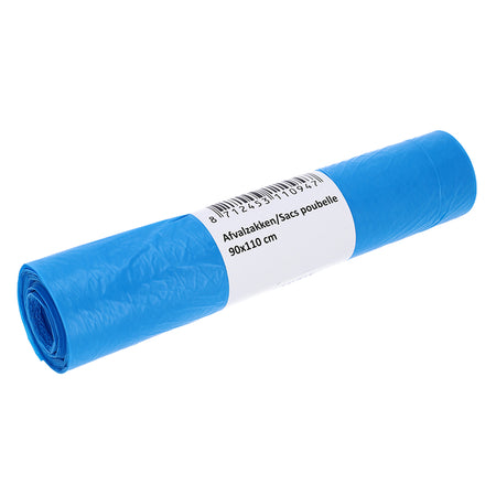 Cleaninq – Abfallbeutel 90 x 110 cm, HDPE T25, 160 l, blaue Rolle mit 20 Stück