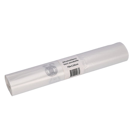 Cleaninq - Abfallbeutel 70x110cm HDPE recycelt T25 120L transparente Rolle mit 20 Stück