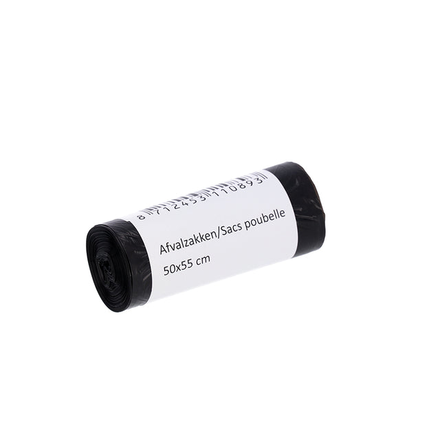 Cleaninq - Abfallbeutel 50x55cm HDPE T15 25L schwarz Rolle mit 50 Stück