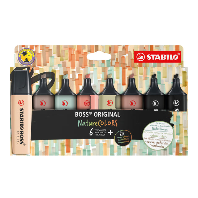 Stabilo - Textmarker Boss 70/8 Naturfarben, Karton mit 8 Stück