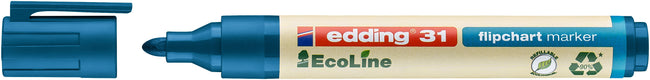Edding - Filzstift 31 EcoLine für Flipchart rund 1,5-3mm blau | 10 Stück