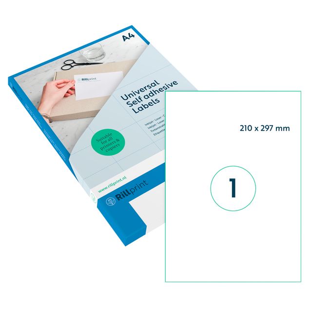 Rillprint - Etikett 210x297mm matt transparent 25 Etiketten