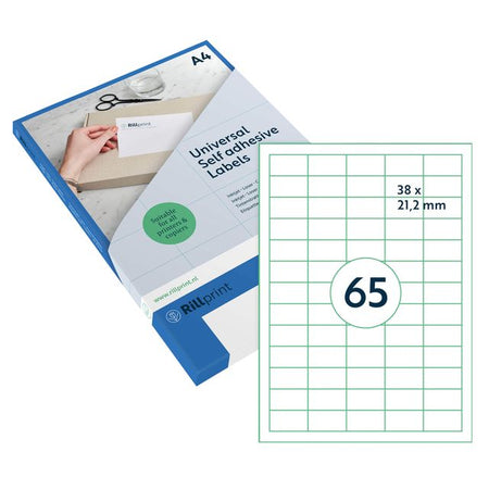 Rillprint - Etiket 38x21,2mm matt transparent 1625 Etiketten