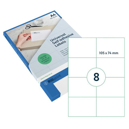 Rillprint - Etiket 105x74mm matt transparent 200 Etiketten