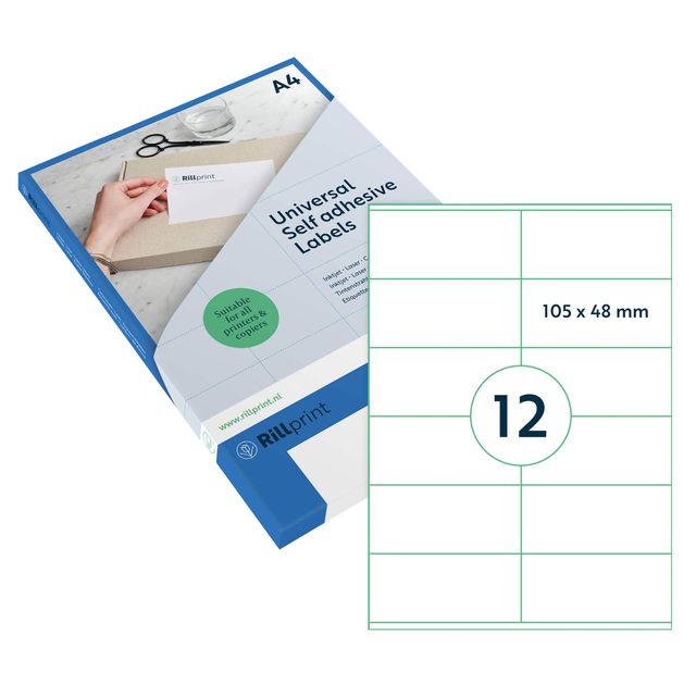 Rillprint - Etiket 105x48mm matt transparent 300 Etiketten