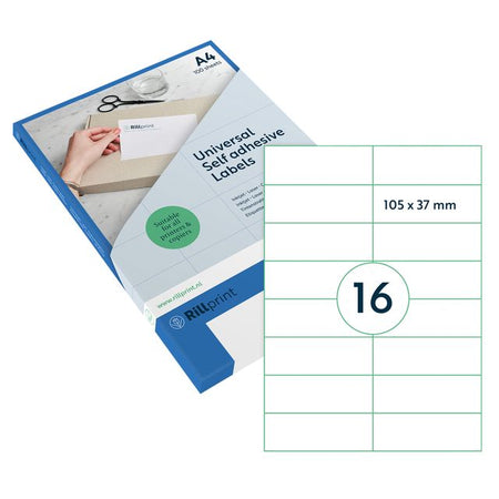 Rillprint - Etikett 105x37mm matt transparent 400 Etiketten
